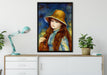 Pierre-Auguste Renoir - Mädchen mit Strohhut  auf Leinwandbild gerahmt verschiedene Größen im Wohnzimmer