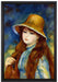 Pierre-Auguste Renoir - Mädchen mit Strohhut   auf Leinwandbild gerahmt Größe 60x40