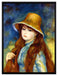 Pierre-Auguste Renoir - Mädchen mit Strohhut   auf Leinwandbild gerahmt Größe 80x60