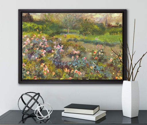 Pierre-Auguste Renoir - Rosenhain  auf Leinwandbild gerahmt mit Kirschblüten