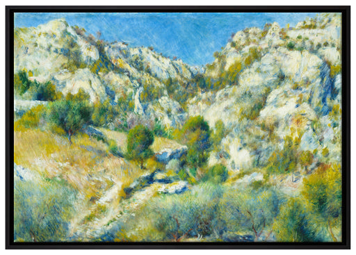 Pierre-Auguste Renoir - Felsige Klippen bei Estaque  auf Leinwandbild gerahmt Größe 100x70