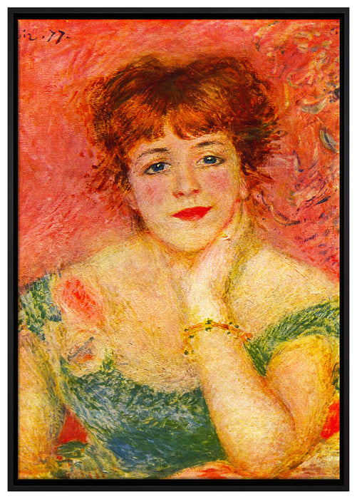 Pierre-Auguste Renoir - Portrait der Schauspielerin Jea auf Leinwandbild gerahmt Größe 100x70