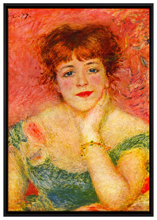 Pierre-Auguste Renoir - Portrait der Schauspielerin Jea auf Leinwandbild gerahmt Größe 100x70