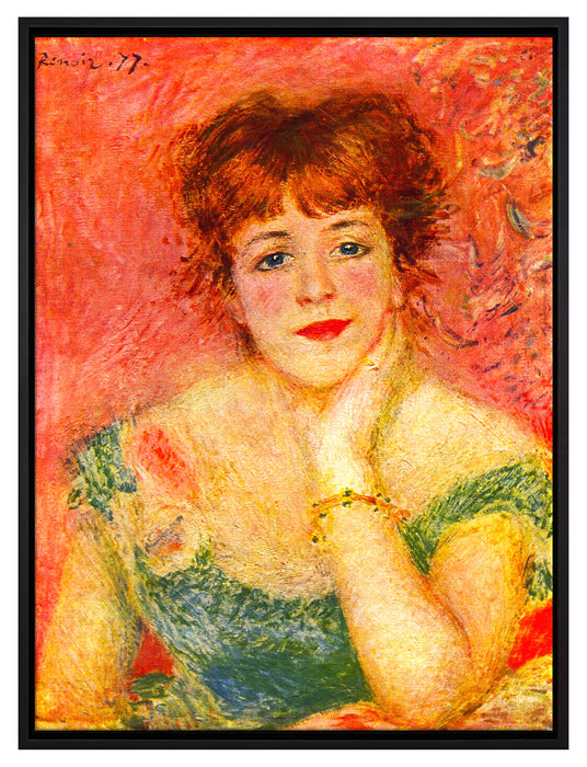 Pierre-Auguste Renoir - Portrait der Schauspielerin Jea  auf Leinwandbild gerahmt Größe 80x60