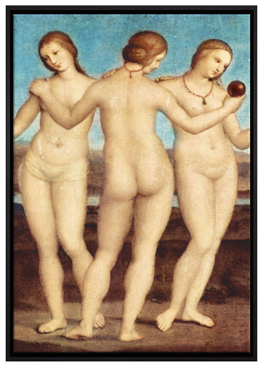 Raffael - Die drei Grazien  auf Leinwandbild gerahmt Größe 100x70