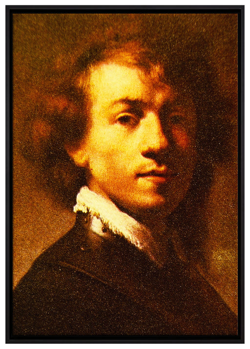 Rembrandt van Rijn - Selbstportrait I auf Leinwandbild gerahmt Größe 100x70
