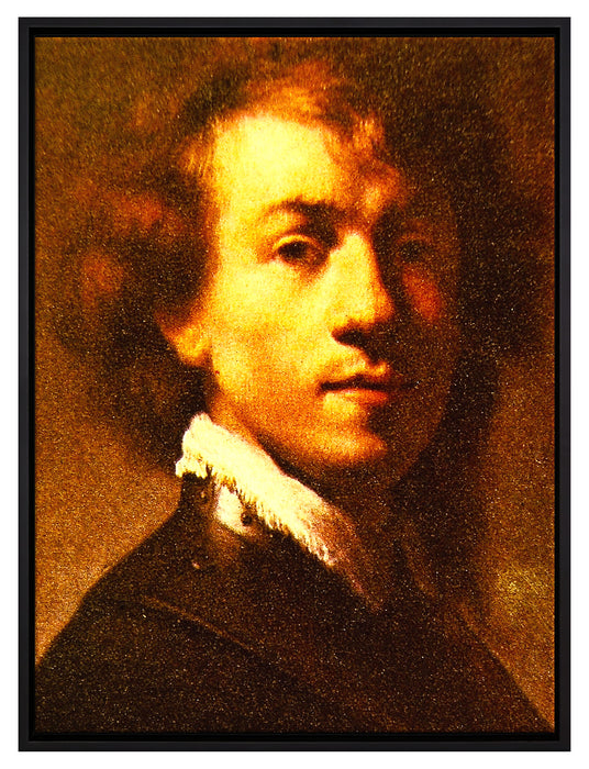 Rembrandt van Rijn - Selbstportrait I  auf Leinwandbild gerahmt Größe 80x60