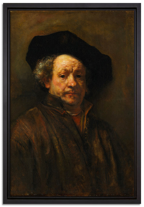 Rembrandt van Rijn - Selbstportrait II  auf Leinwandbild gerahmt Größe 60x40