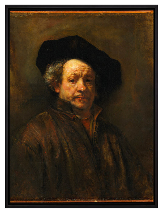 Rembrandt van Rijn - Selbstportrait II  auf Leinwandbild gerahmt Größe 80x60