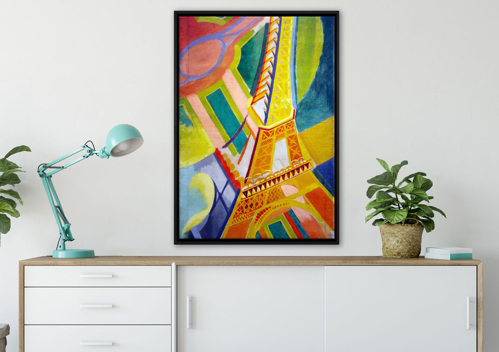 Robert Delaunay - Eiffel-Turm  auf Leinwandbild gerahmt verschiedene Größen im Wohnzimmer