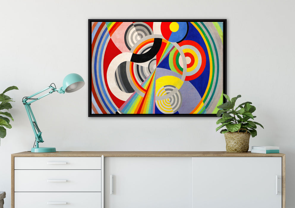 Robert Delaunay - Rhythmus auf Leinwandbild gerahmt verschiedene Größen im Wohnzimmer