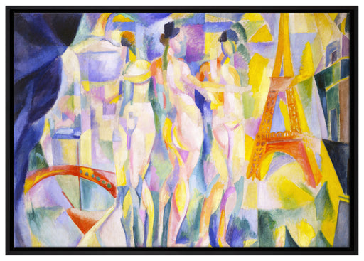 Robert Delaunay - Die Stadt Paris auf Leinwandbild gerahmt Größe 100x70