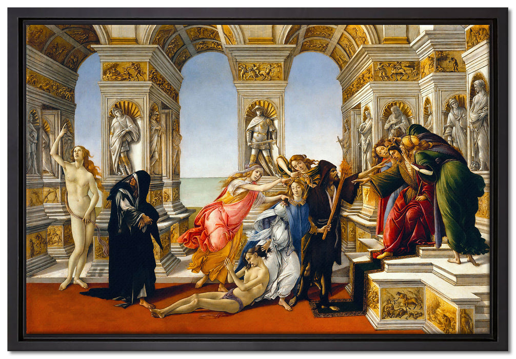 Sandro Botticelli - Die Verleumdung des Apelles   auf Leinwandbild gerahmt Größe 60x40