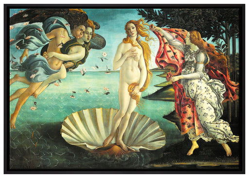Sandro Botticelli - Die Geburt der Venus  auf Leinwandbild gerahmt Größe 100x70