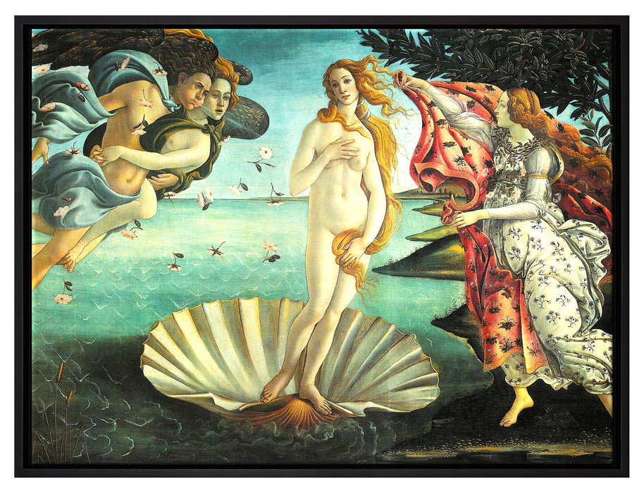 Sandro Botticelli - Die Geburt der Venus   auf Leinwandbild gerahmt Größe 80x60