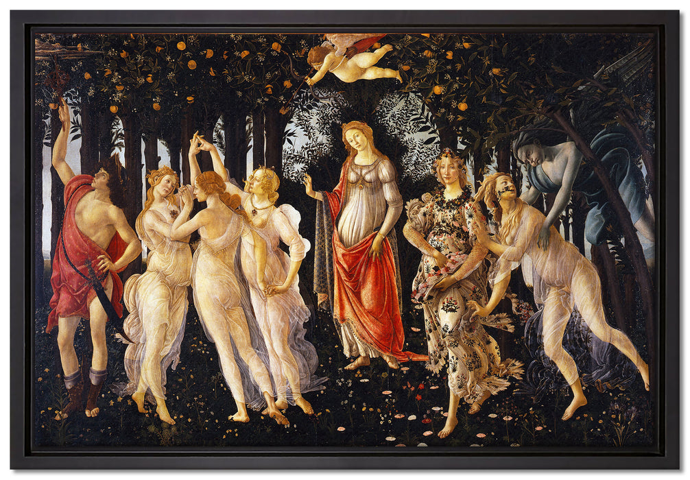 Sandro Botticelli - Frühling Primavera  auf Leinwandbild gerahmt Größe 60x40