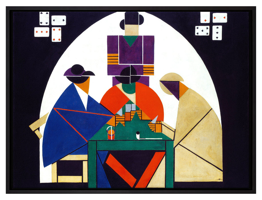 Theo van Doesburg - Kartenspieler  auf Leinwandbild gerahmt Größe 80x60