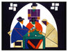 Theo van Doesburg - Kartenspieler  auf Leinwandbild gerahmt Größe 80x60