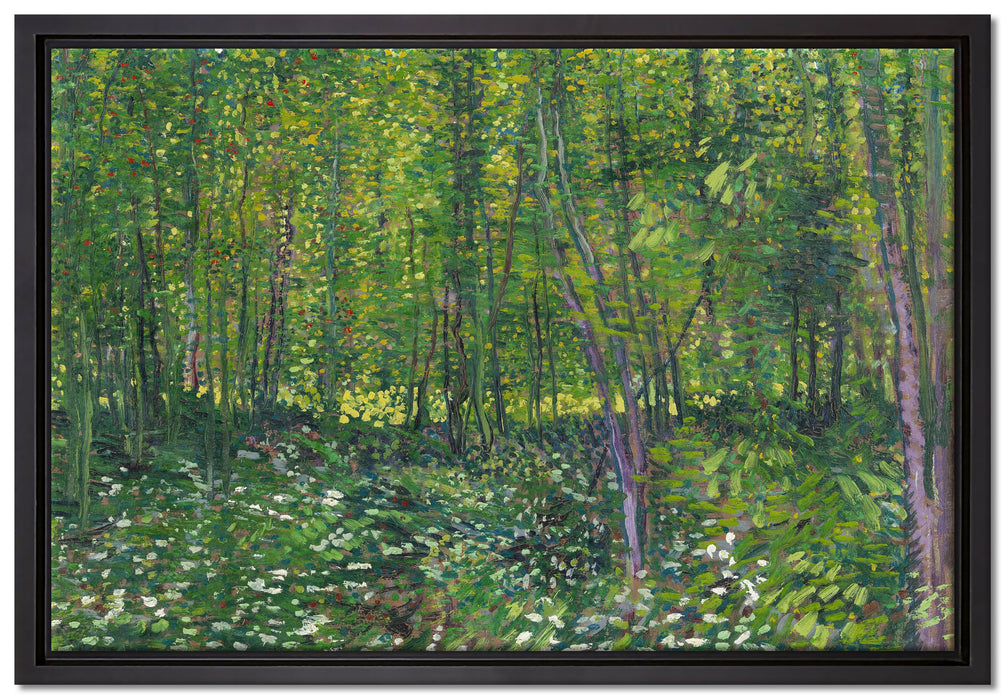 Vincent Van Gogh - Bäume und Unterholz   auf Leinwandbild gerahmt Größe 60x40