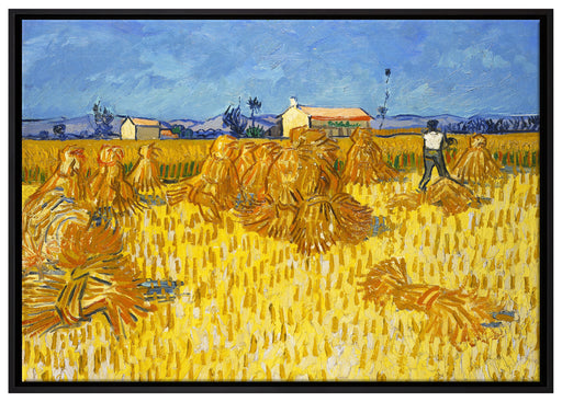 Vincent Van Gogh - Getreide-Ernte in der Provence  auf Leinwandbild gerahmt Größe 100x70