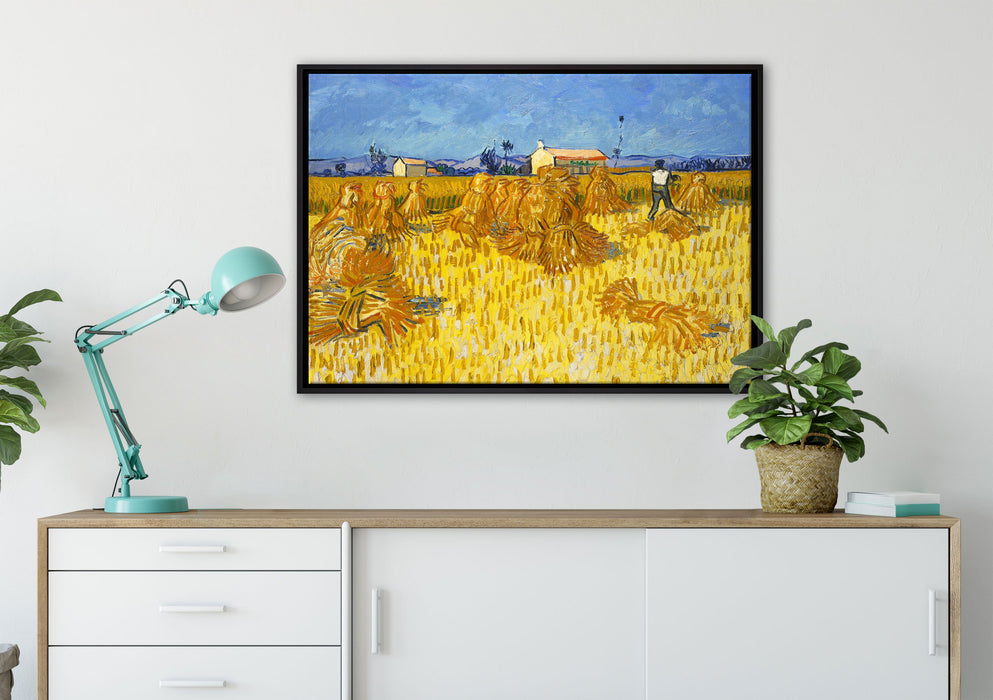 Vincent Van Gogh - Getreide-Ernte in der Provence  auf Leinwandbild gerahmt verschiedene Größen im Wohnzimmer