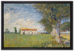 Vincent Van Gogh - Bauernhaus im Weizenfeld   auf Leinwandbild gerahmt Größe 60x40