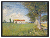 Vincent Van Gogh - Bauernhaus im Weizenfeld   auf Leinwandbild gerahmt Größe 80x60