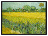 Vincent Van Gogh - Feld mit Blumen in der Nähe von Arle  auf Leinwandbild gerahmt Größe 80x60