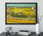 Vincent Van Gogh - Die Ernte  auf Leinwandbild gerahmt mit Kirschblüten
