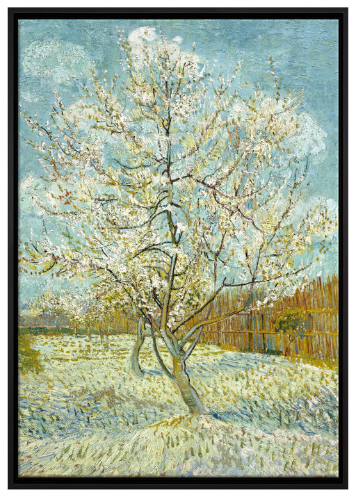 Vincent Van Gogh - Der pinke Pfirsischbaum  auf Leinwandbild gerahmt Größe 100x70