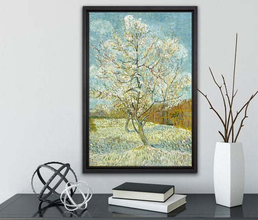 Vincent Van Gogh - Der pinke Pfirsischbaum  auf Leinwandbild gerahmt mit Kirschblüten