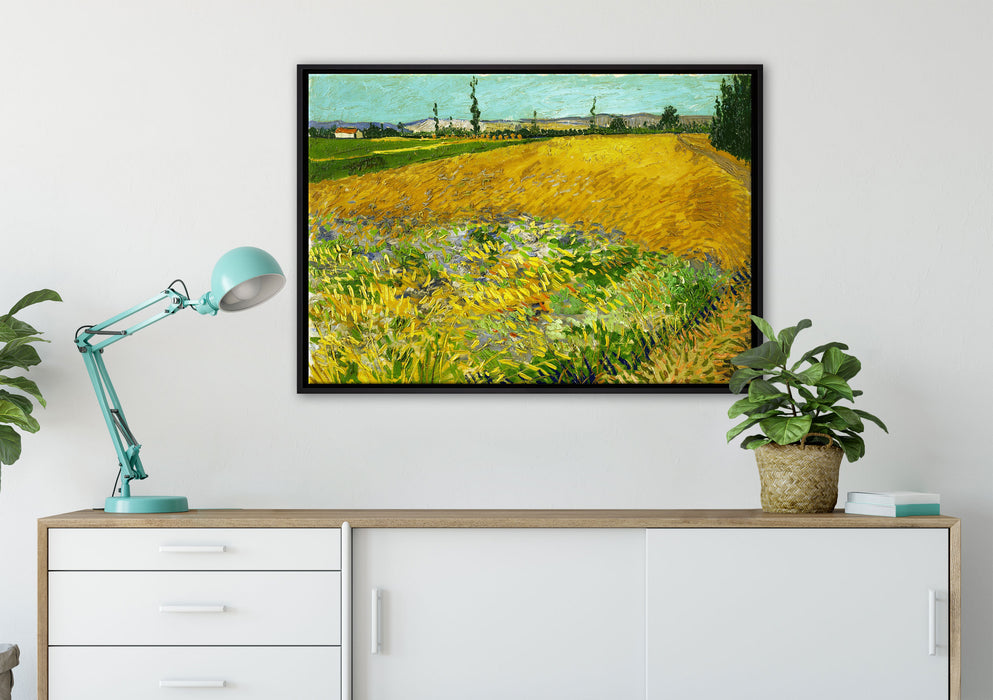 Vincent Van Gogh - Weizenfeld  auf Leinwandbild gerahmt verschiedene Größen im Wohnzimmer