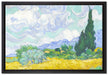 Vincent Van Gogh - Weizenfeld mit Zypressen   auf Leinwandbild gerahmt Größe 60x40