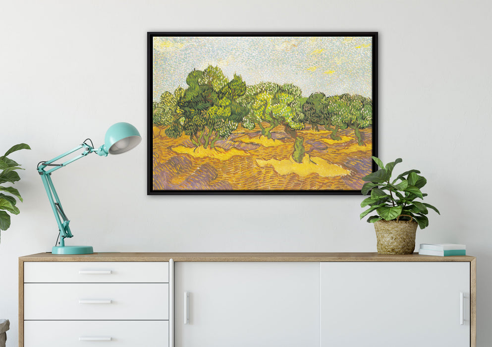 Vincent Van Gogh - Oliven-Bäume II  auf Leinwandbild gerahmt verschiedene Größen im Wohnzimmer