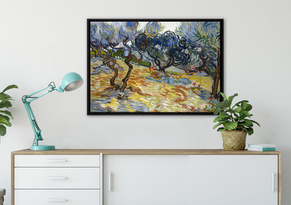 Vincent Van Gogh - Oliven-Bäume  auf Leinwandbild gerahmt verschiedene Größen im Wohnzimmer