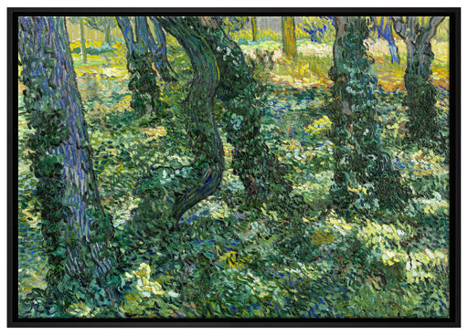 Vincent Van Gogh - Unterholz  auf Leinwandbild gerahmt Größe 100x70