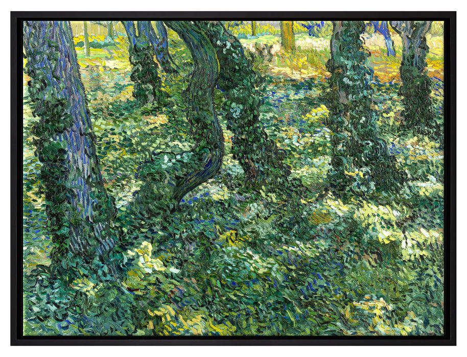Vincent Van Gogh - Unterholz   auf Leinwandbild gerahmt Größe 80x60