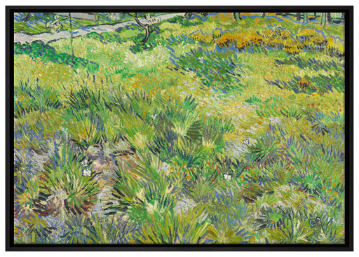Vincent Van Gogh - Hohes Gras mit Schmetterlingen  auf Leinwandbild gerahmt Größe 100x70