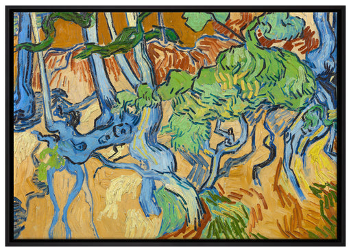 Vincent Van Gogh - Baumwurzeln  auf Leinwandbild gerahmt Größe 100x70