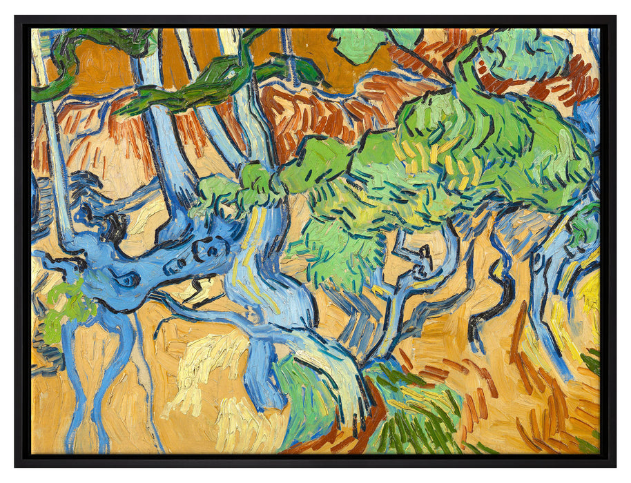 Vincent Van Gogh - Baumwurzeln   auf Leinwandbild gerahmt Größe 80x60