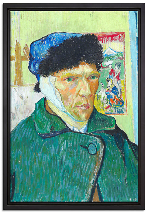 Vincent Van Gogh - Selbstportrait mit bandagiertem Ohr  auf Leinwandbild gerahmt Größe 60x40