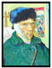 Vincent Van Gogh - Selbstportrait mit bandagiertem Ohr  auf Leinwandbild gerahmt Größe 80x60