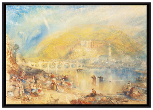 William Turner - HEIDELBERG WITH A RAINBOW auf Leinwandbild gerahmt Größe 100x70