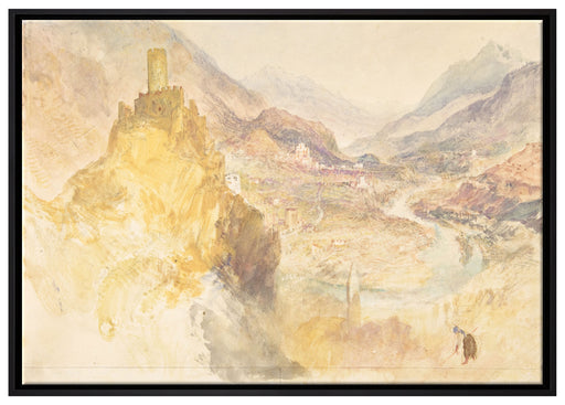 William Turner - Chatel Argent and the Val d'Aosta from auf Leinwandbild gerahmt Größe 100x70