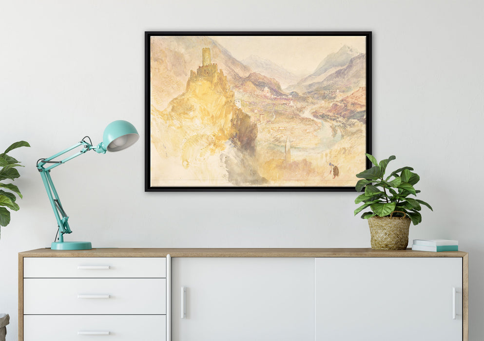William Turner - Chatel Argent and the Val d'Aosta from auf Leinwandbild gerahmt verschiedene Größen im Wohnzimmer