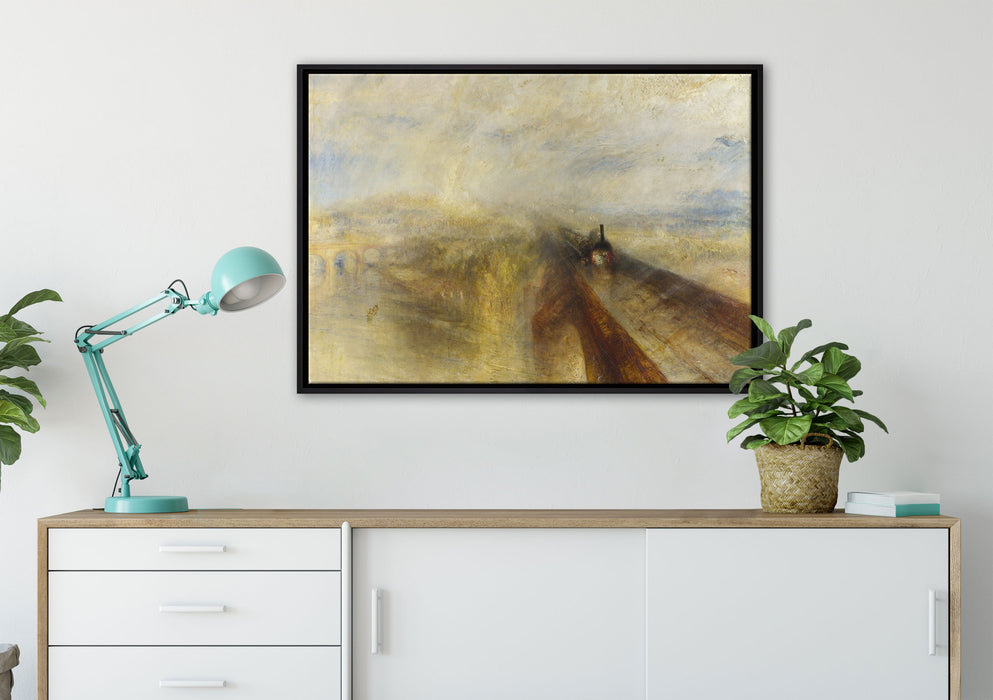 William Turner - Rain Steam and Speed The Great Western auf Leinwandbild gerahmt verschiedene Größen im Wohnzimmer