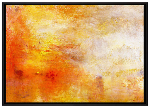 William Turner - Sun Setting over a Lake  auf Leinwandbild gerahmt Größe 100x70