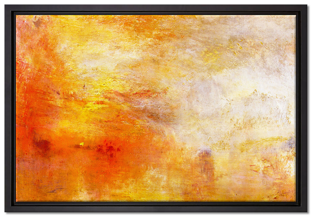 William Turner - Sun Setting over a Lake   auf Leinwandbild gerahmt Größe 60x40