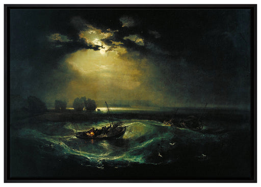 William Turner - Fischer auf See auf Leinwandbild gerahmt Größe 100x70