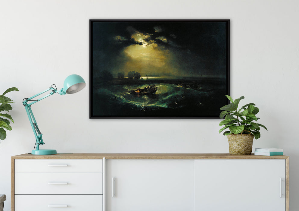 William Turner - Fischer auf See auf Leinwandbild gerahmt verschiedene Größen im Wohnzimmer